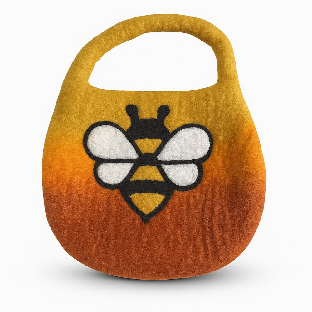 Sunrise Orange Water Felted Bee Bag