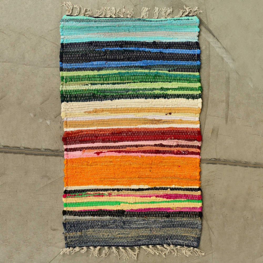 Rainbow Colours Small Rag Rug - 50x90cm