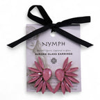 Angel Wings Soft Pink Vintage Glass Earrings