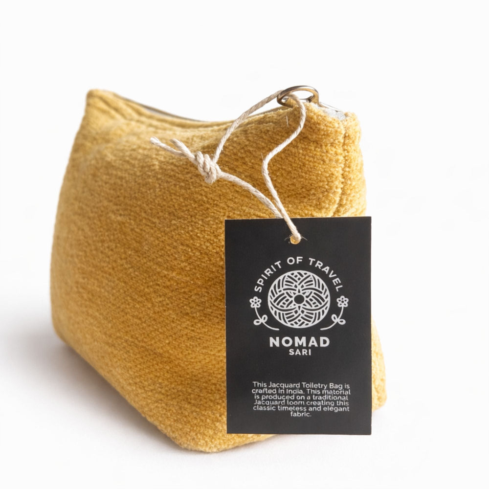 Marigold Loom Jacquard Toiletry Bag | Handmade Indian Cotton