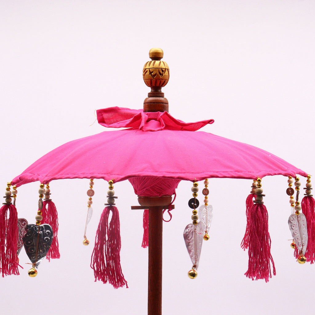 Pink Cotton Bali Home Decor Parasol 40cm