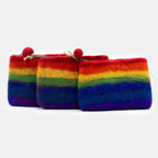 Rainbow Natural Felt Zipper Pouch (asst)