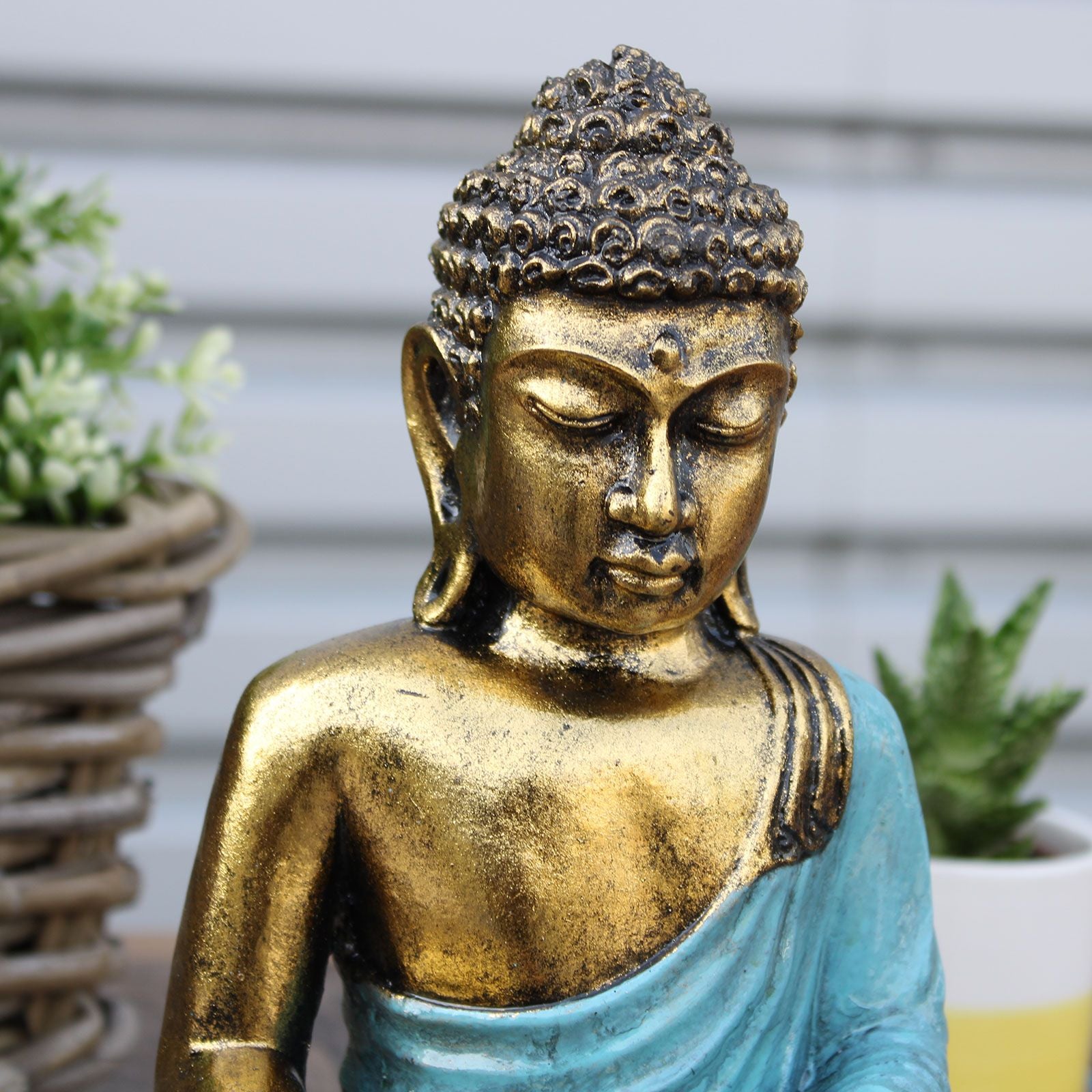 Teal & Gold Buddha  Large