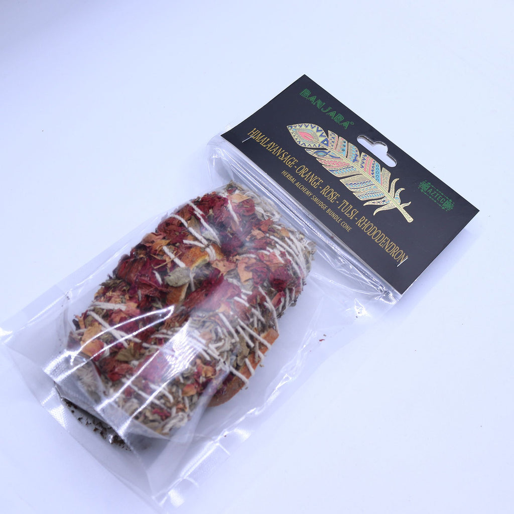 Banjara Himalayan Sage, Orange, Rose, Tulsi, Rhododendron Smudge