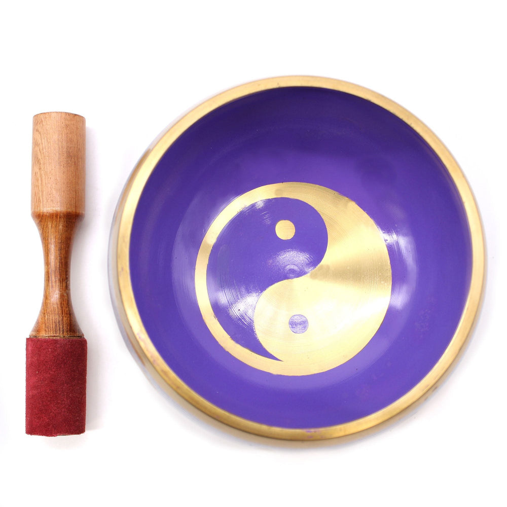 Yin & Yang White/Purple Singing Bowl Set 14cm