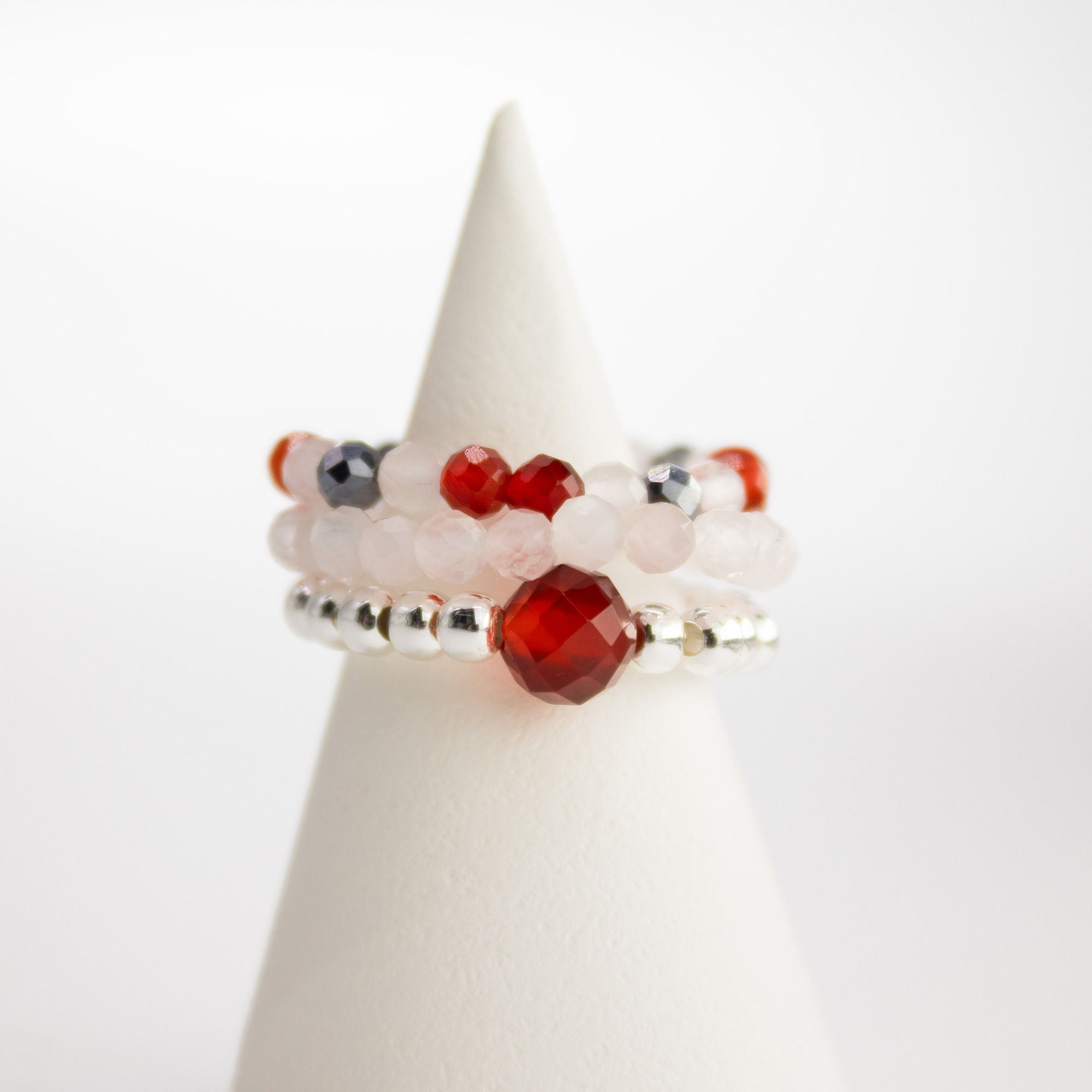 Love & Flame Nymph Spirit Gemstone Ring Set