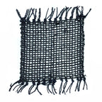 Black Set of 4 Seagrass Fringe Natural Coasters