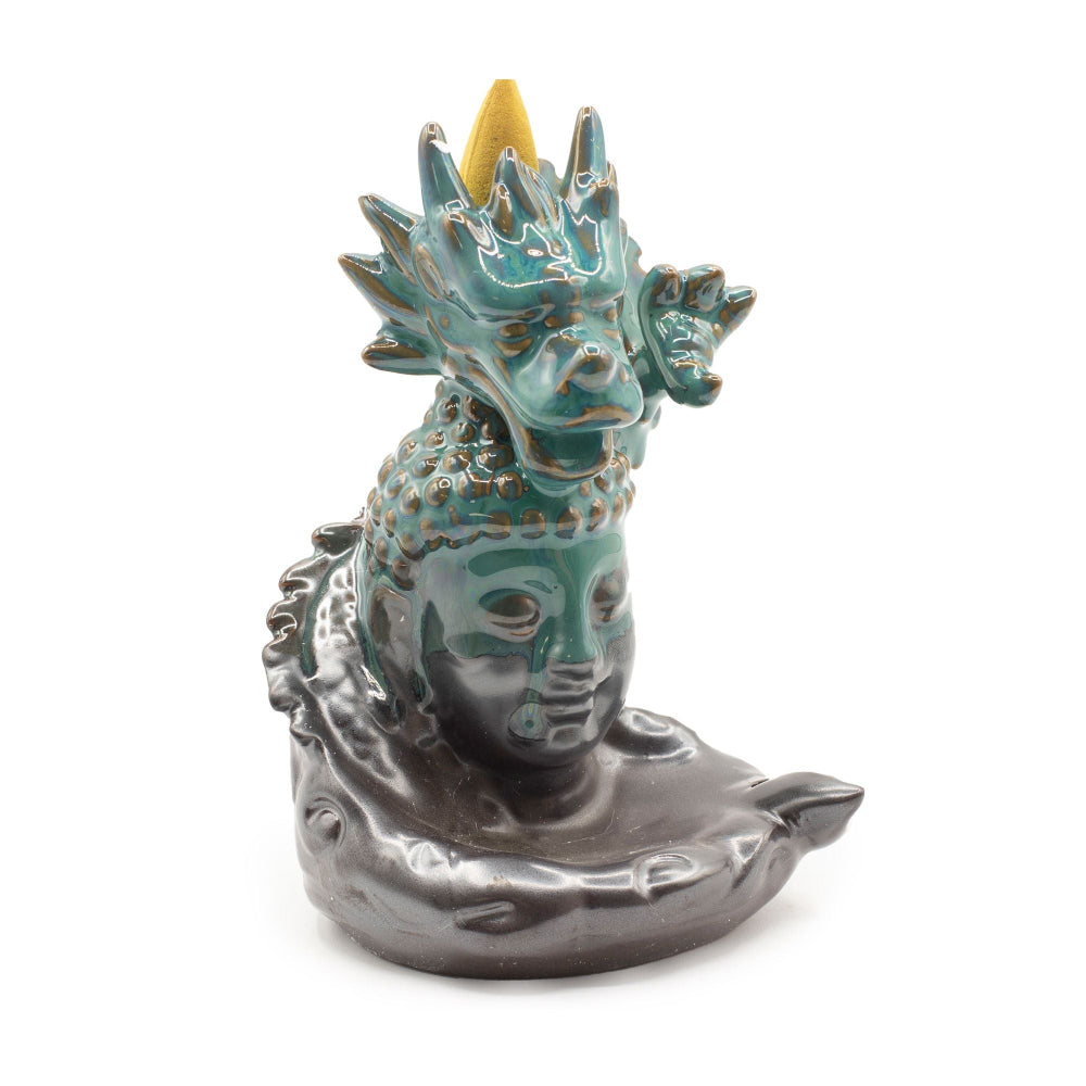 Dragon Over Buddha Backflow Incense Burner