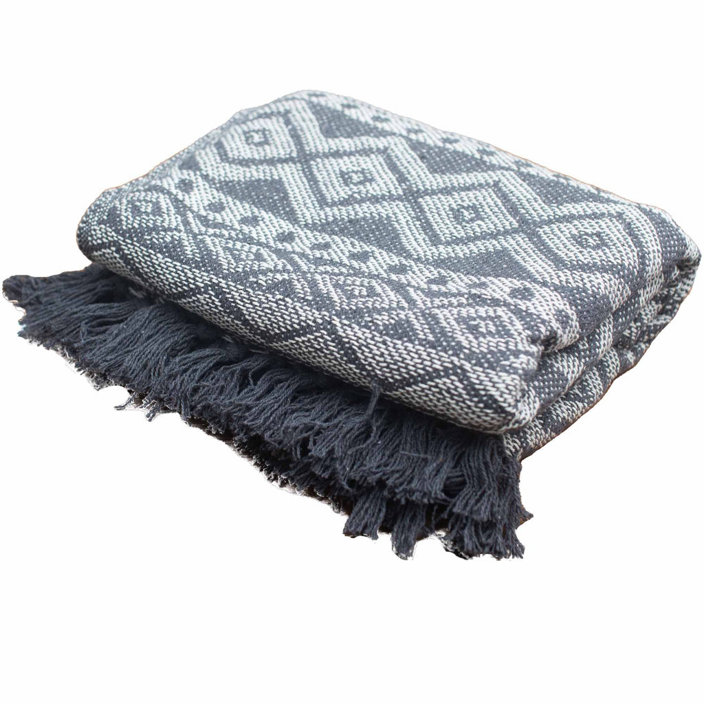 Grey Geometric Boho Comfort Throws