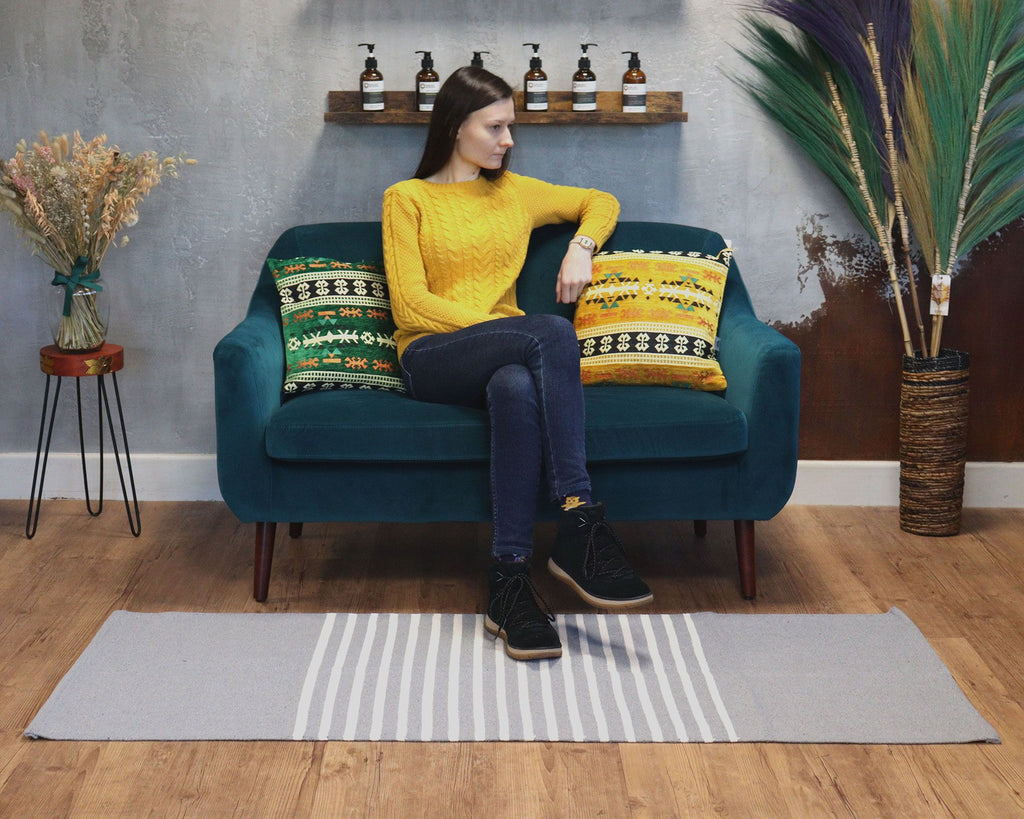 Grey Indian Cotton Rug