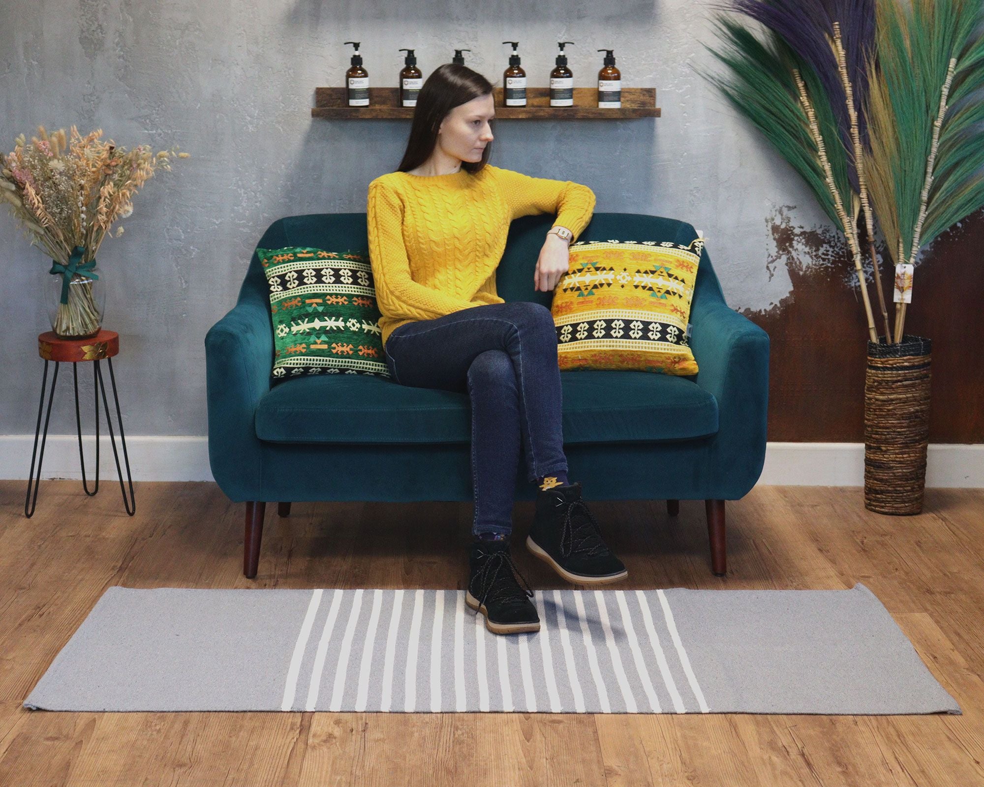 Grey Indian Cotton Rug