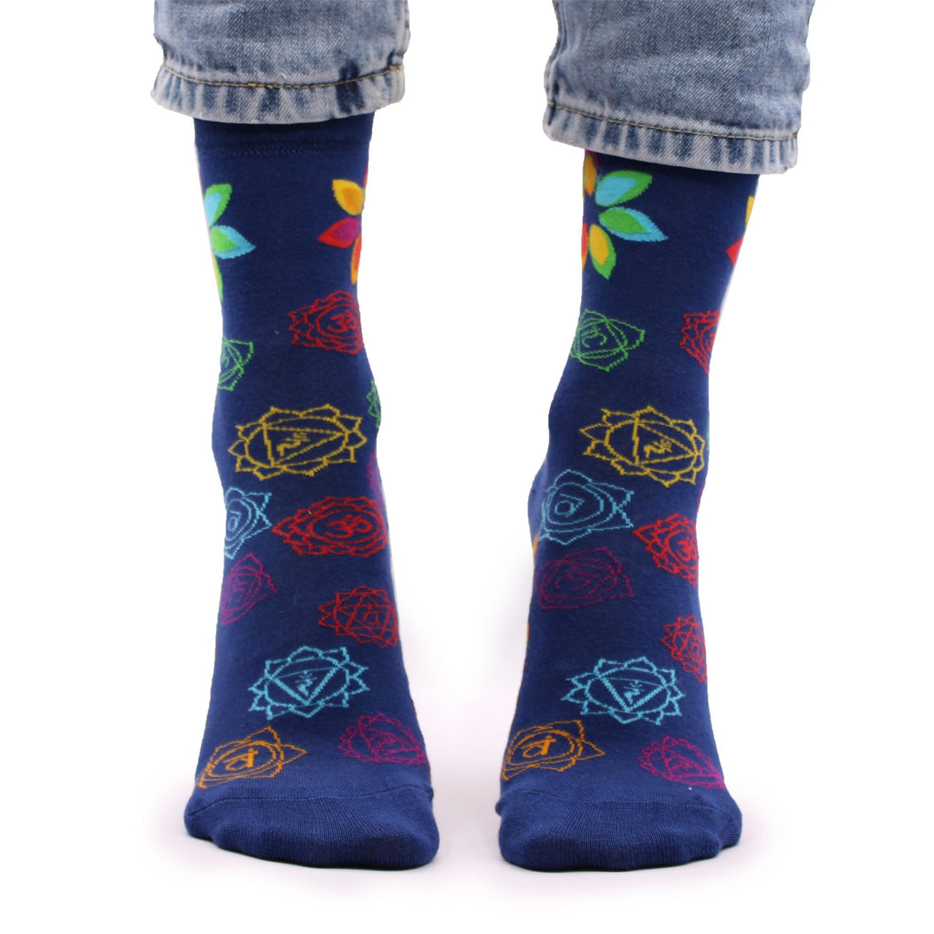 Rainbow Chakra Hop Hare Bamboo Socks S/M