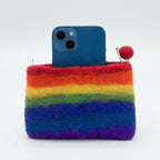 Rainbow Natural Felt Zipper Pouch (asst)