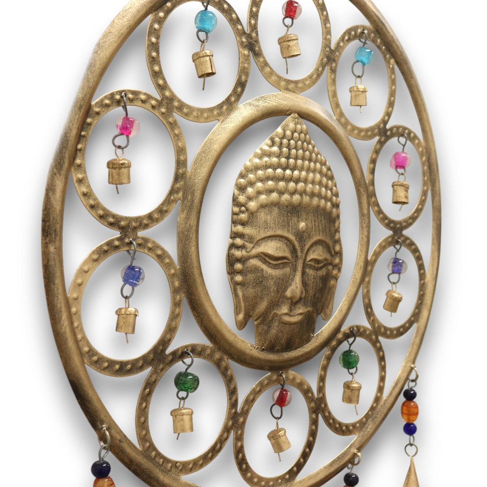 Buddha Face 15 Bell Indian Chimes - Large