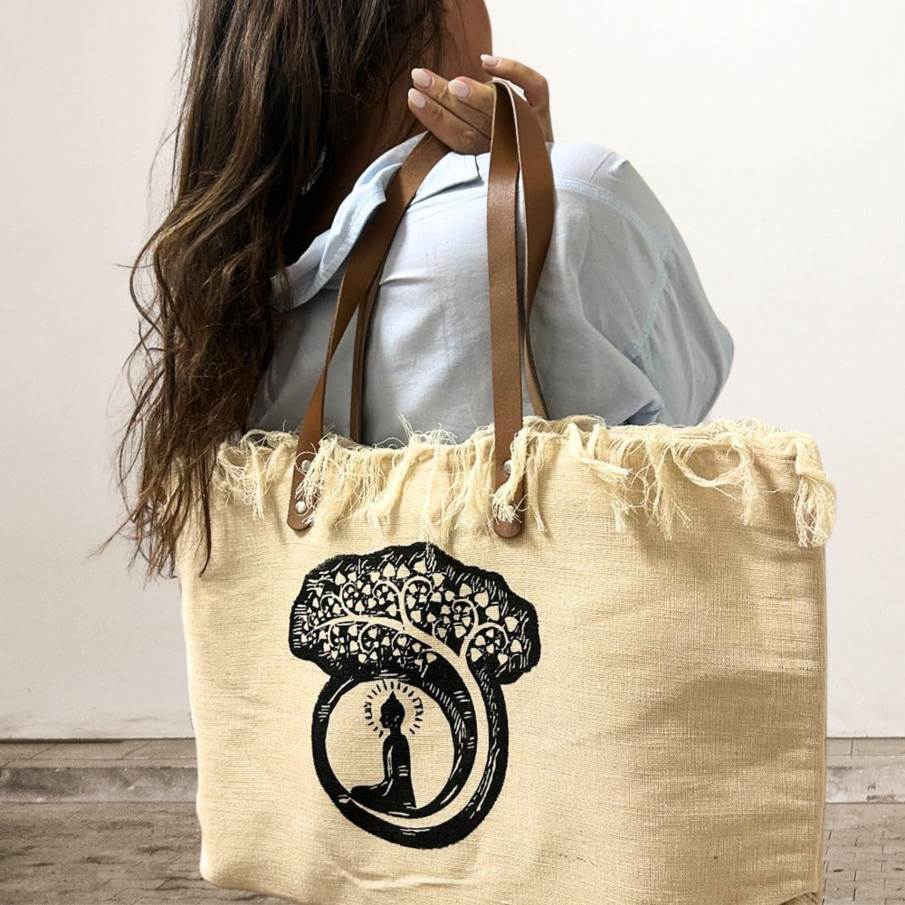 Inspiration Natural Tote Bag Leather Handle