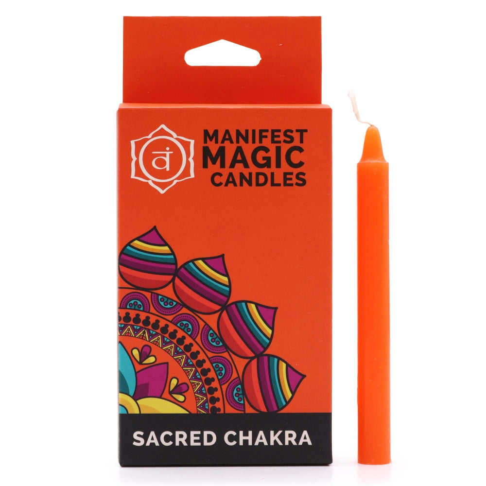 Orange Sacred Chakra Manifest Magic Candles (pack of 12)
