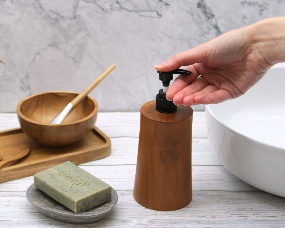 Taper Natural Teakwood Soap Dispenser