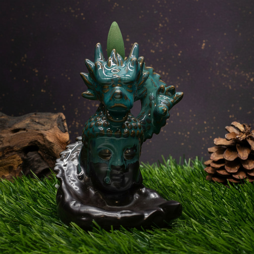 Dragon Over Buddha Backflow Incense Burner