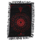 Sun Face Pendulum Divination Cloth | Black & Blood Red | Ancient Witch