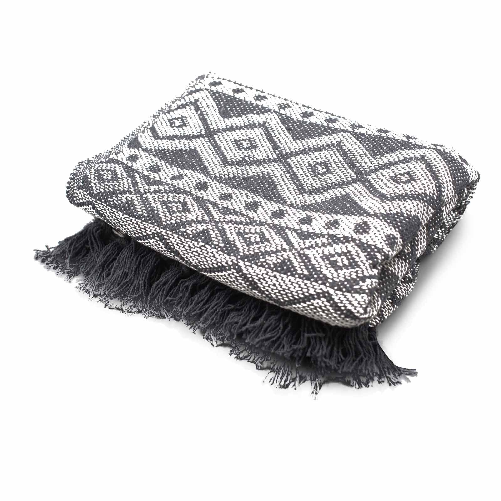 Grey Geometric Boho Comfort Throws