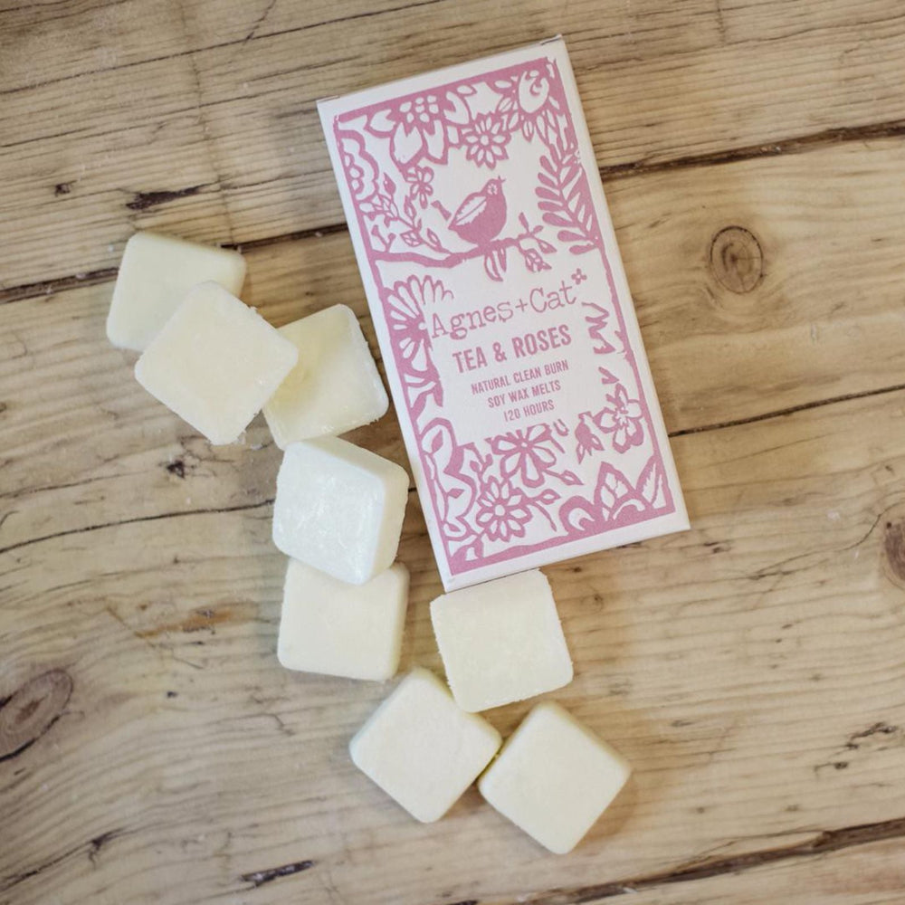 Agnes + Cat Tea & Roses  Natural Clean Burn Soy Wax Melts