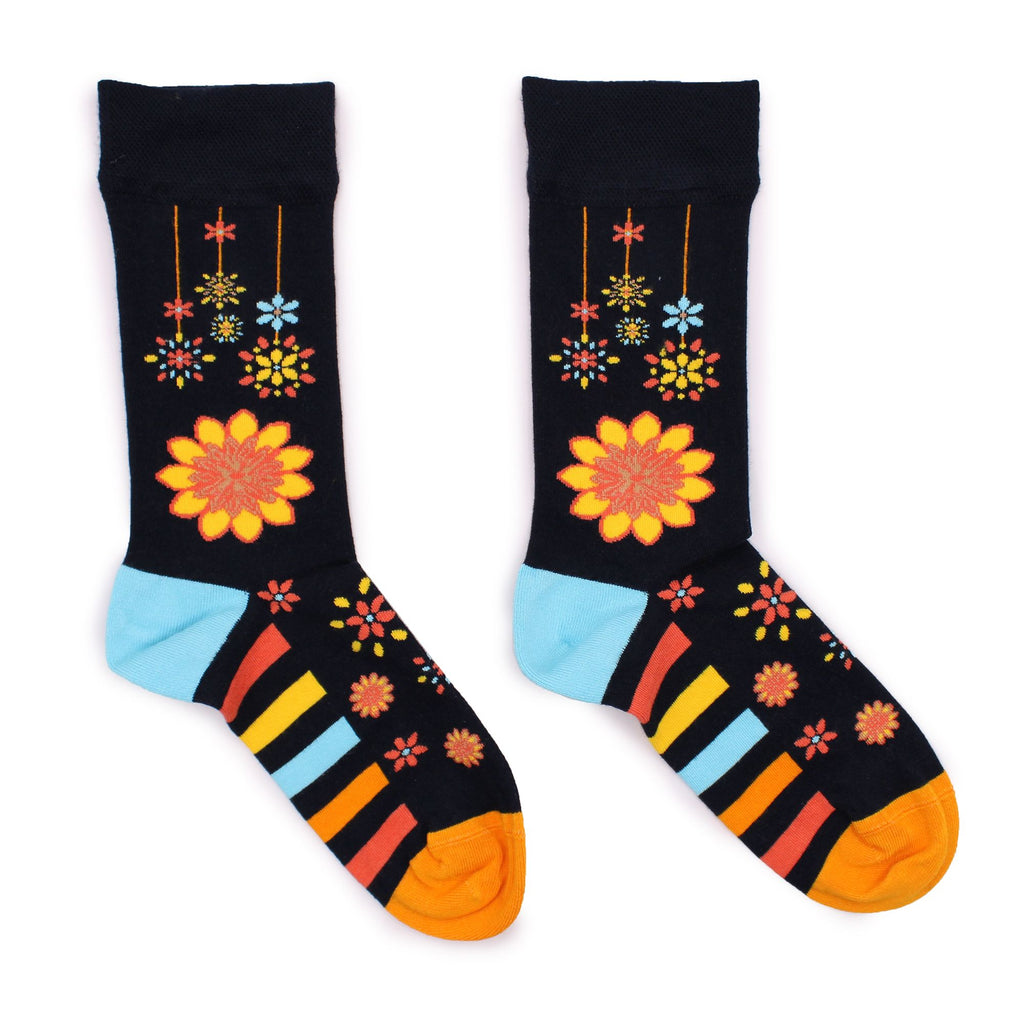 Mandala Flowers Hop Hare Bamboo Socks S/M