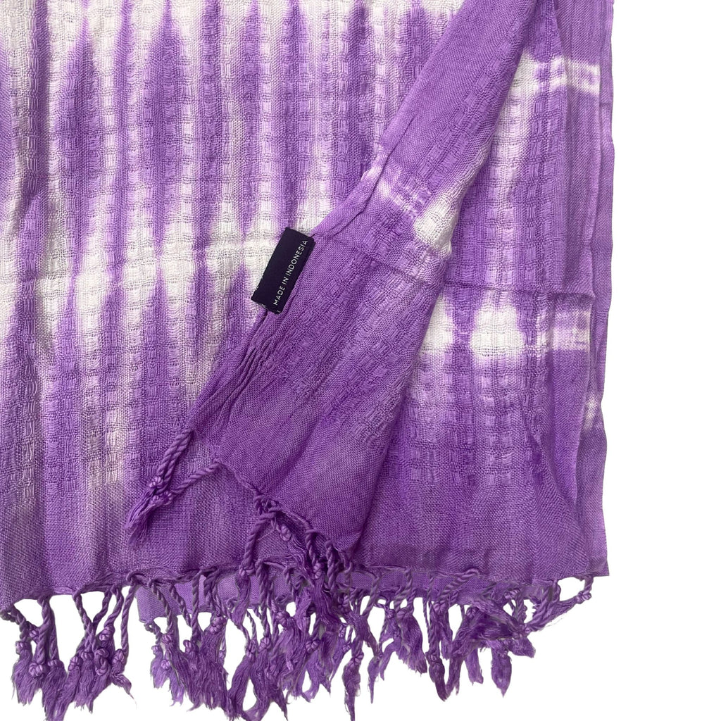 Lavender Stripes & Motif Boho Java Art Stole Scarf