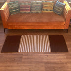 Dark Brown / Beige Indian Cotton Rug