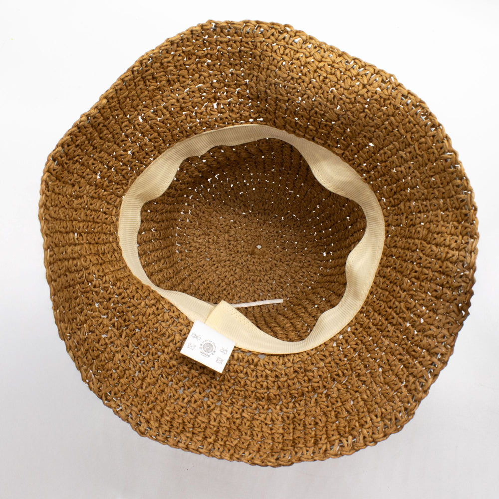 Natural Coffee Nomad Sari Floppy Straw Sun Hat