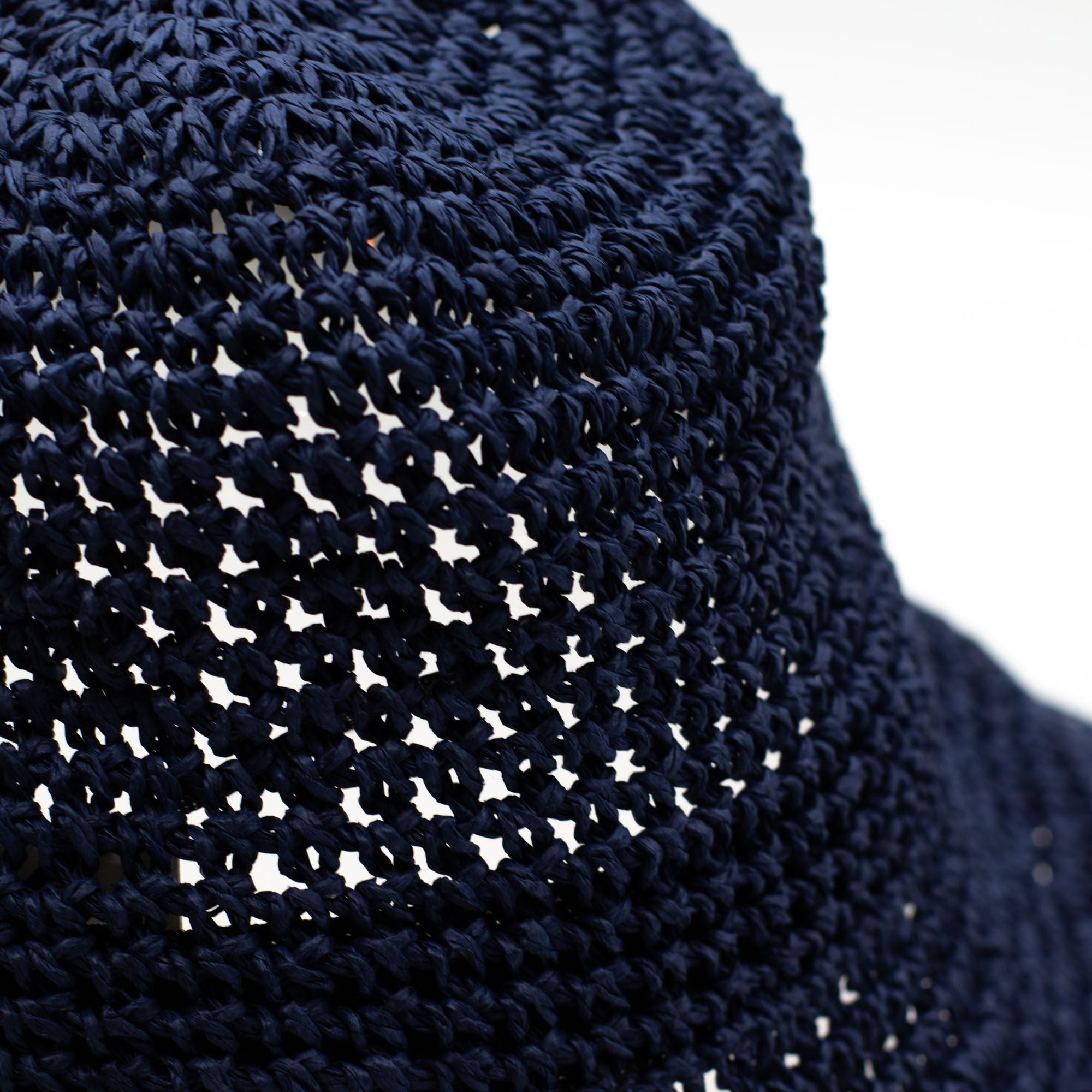 Navy Blue Nomad Sari Floppy Straw Sun Hat
