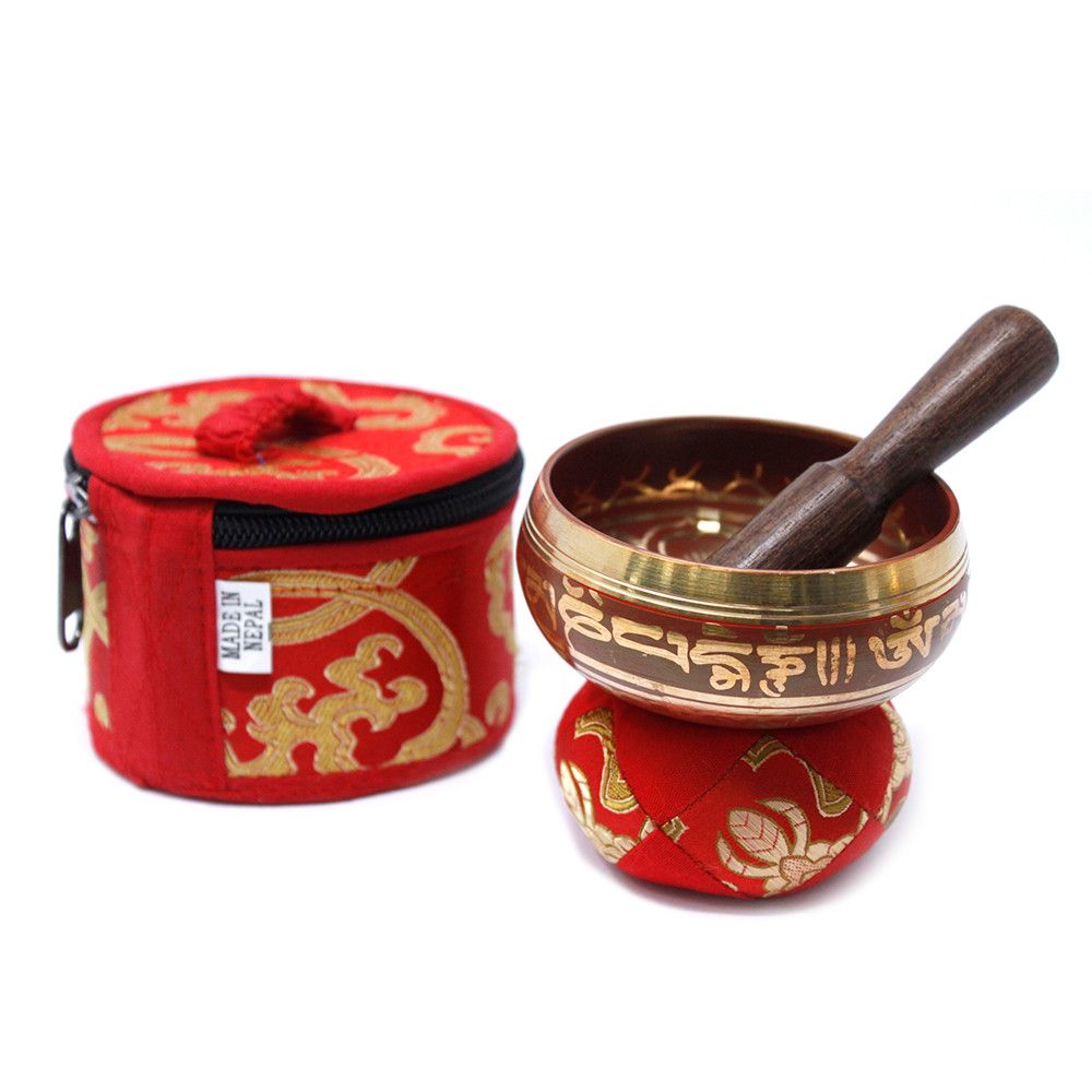 Red Mini Singing Bowl Gift Set