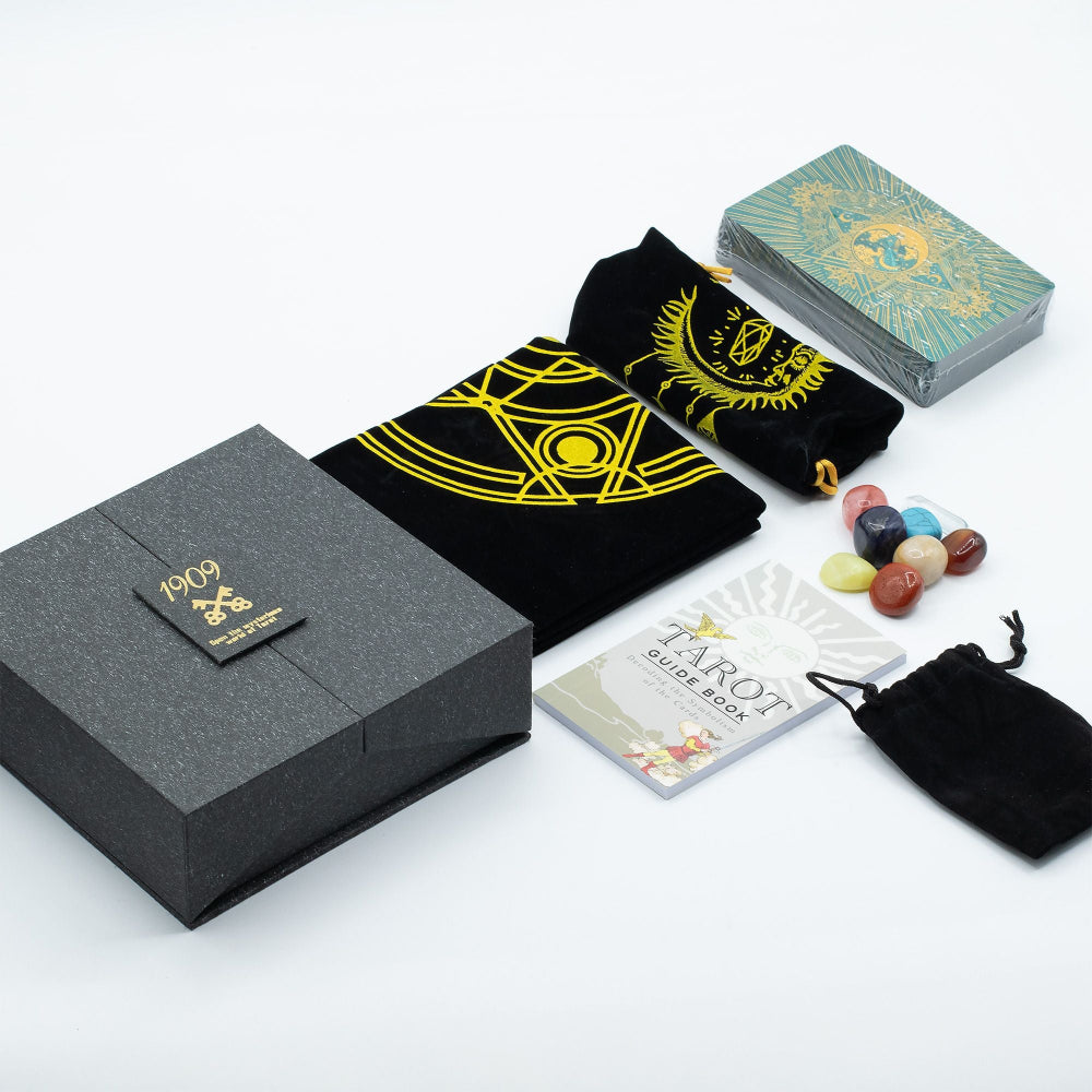 Gold & Turquoise Foil Tarot Card  Gift Set