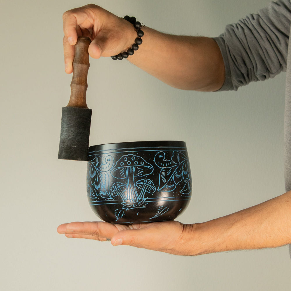 The Mushroom Cauldron Singing Bowl — Blue