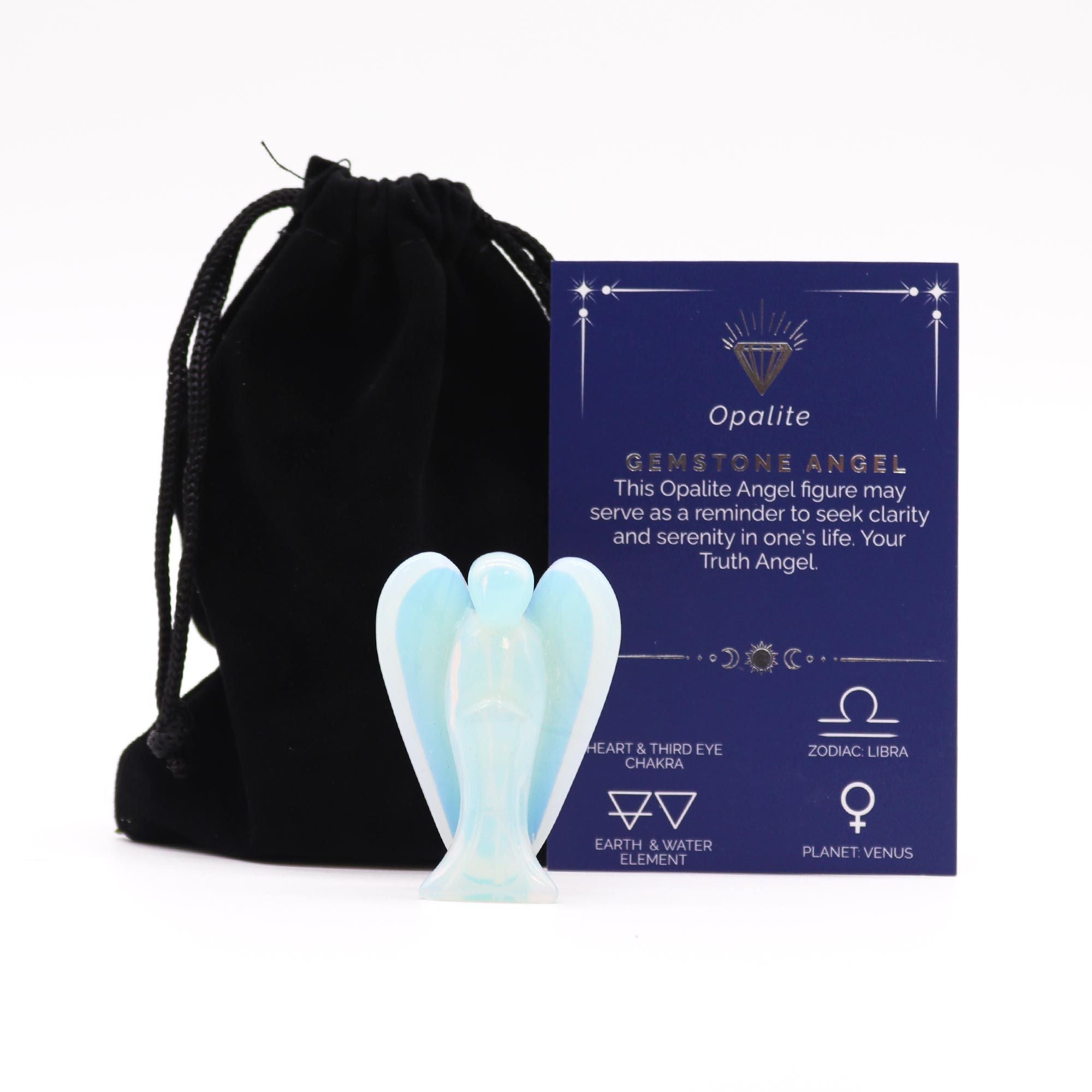 Opalite Hand Carved Gemstone Angel