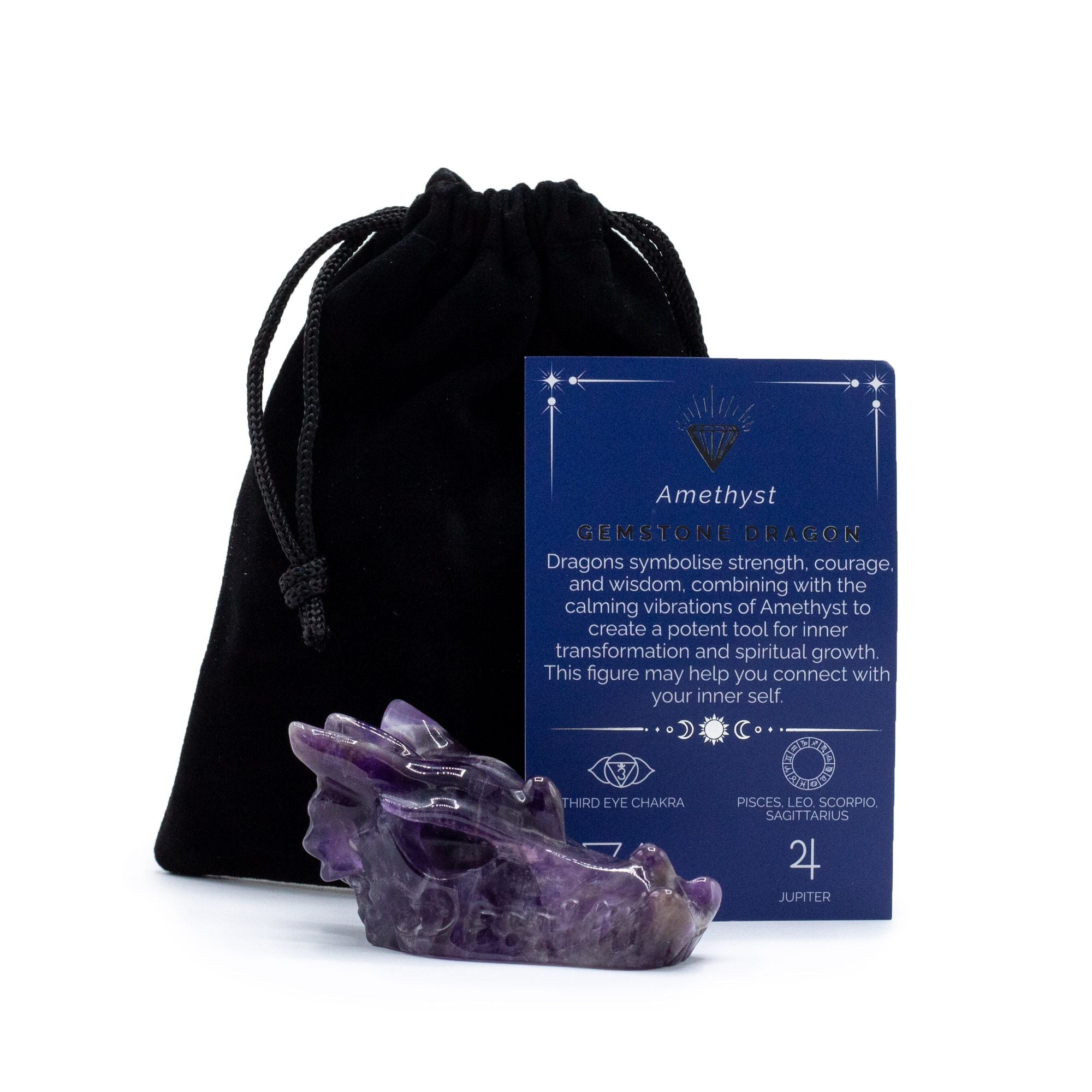 Amethyst Gemstone Large Dragon Head