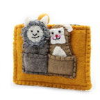 Bear & Sheep Felt Pouch with Finger Puppets | Handmade in Nepal
