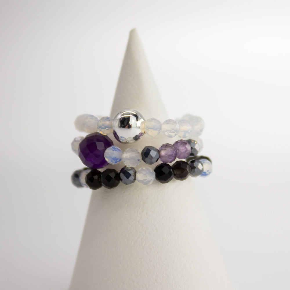 Full Moon Nymph Spirit Gemstone Ring Set