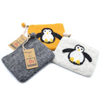 Cute Penguin Natural Felt Zipper Pouch (asst)