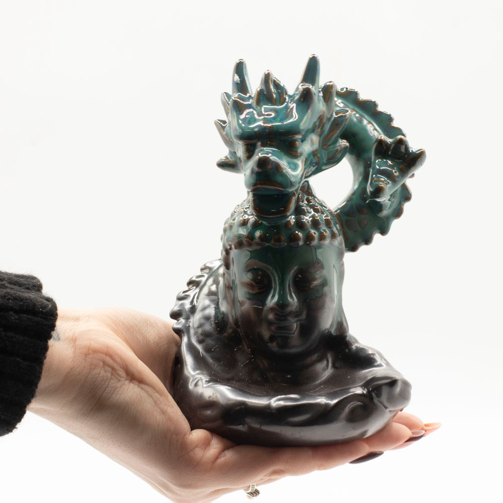 Dragon Over Buddha Backflow Incense Burner