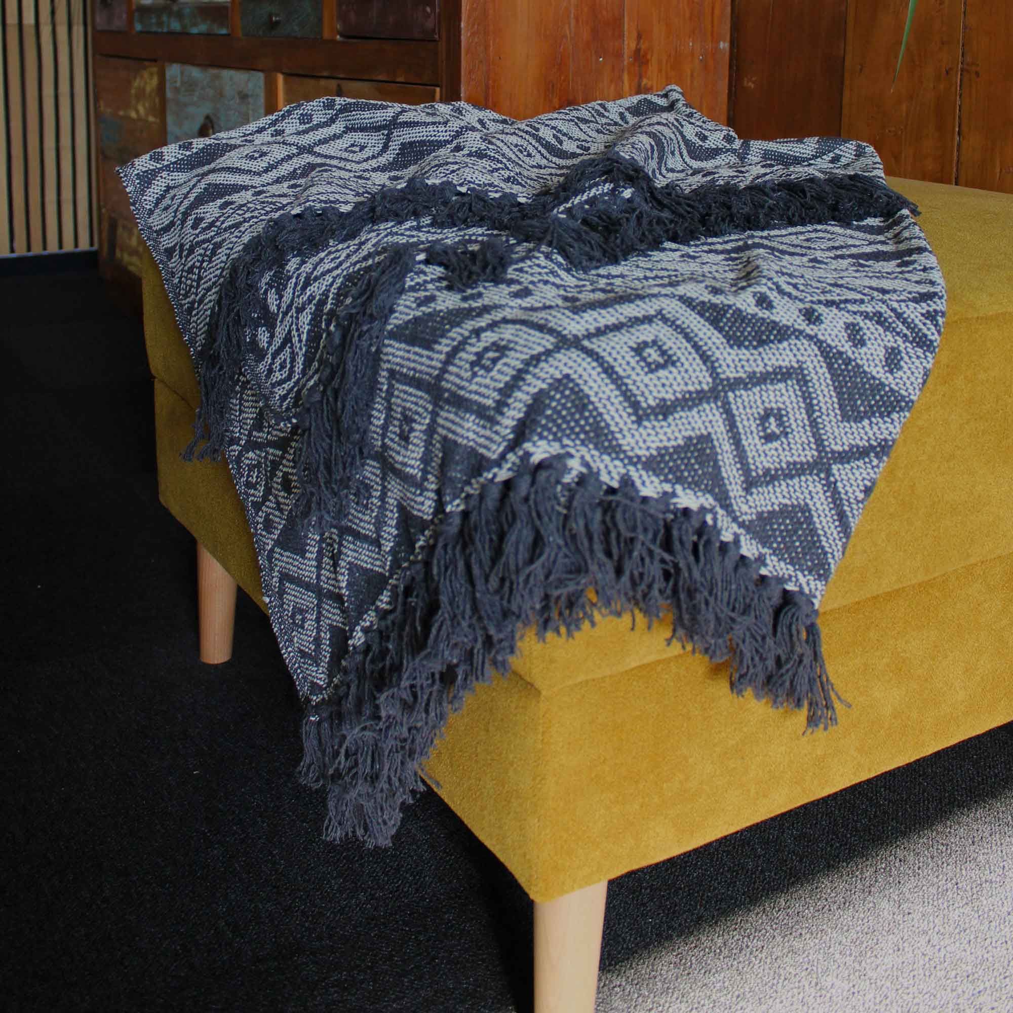 Grey Geometric Boho Comfort Throws