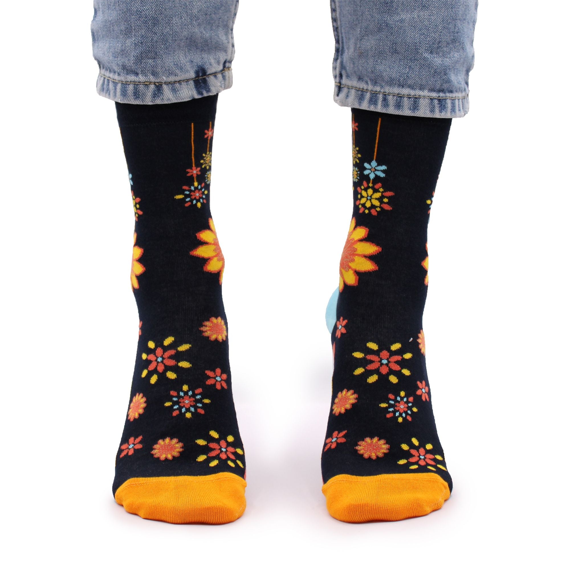Mandala Flowers Hop Hare Bamboo Socks S/M