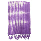 Lavender Stripes & Motif Boho Java Art Stole Scarf