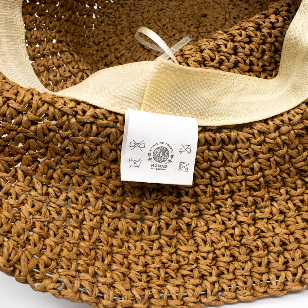 Natural Coffee Nomad Sari Floppy Straw Sun Hat