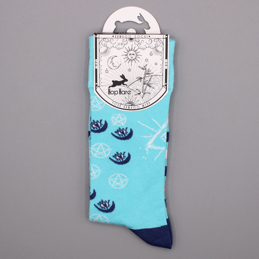 Pentagram and Evil Eye Hop Hare Bamboo Socks S/M