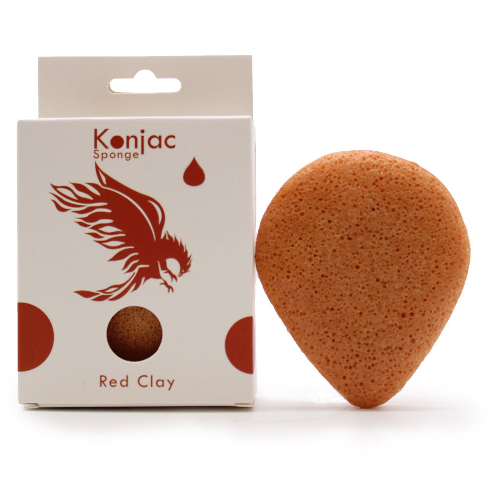 Red Clay Rejuvenating Teardrop Konjac Sponge