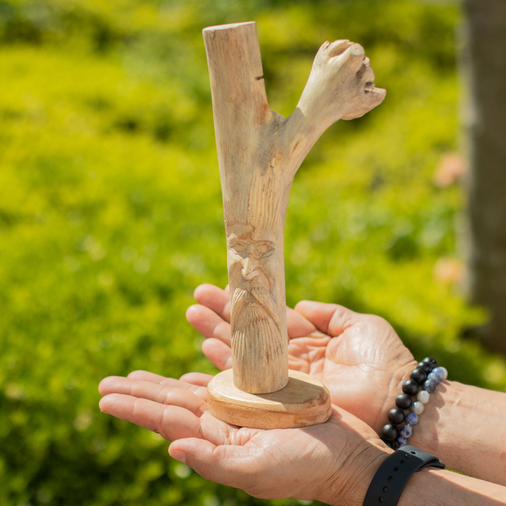 Handmade Parasite Wood Carving — Green Man