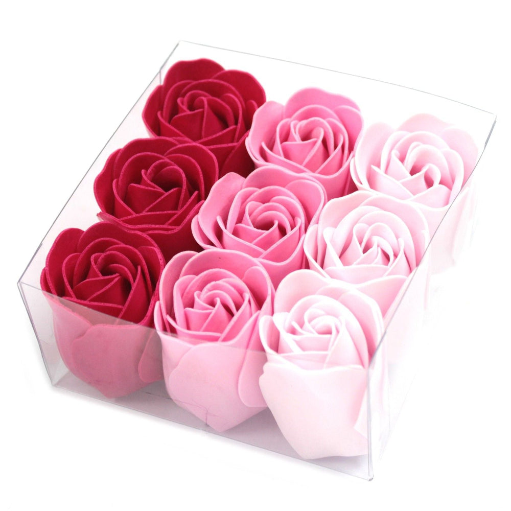 Pink Roses Set of 9 Soap Flowers