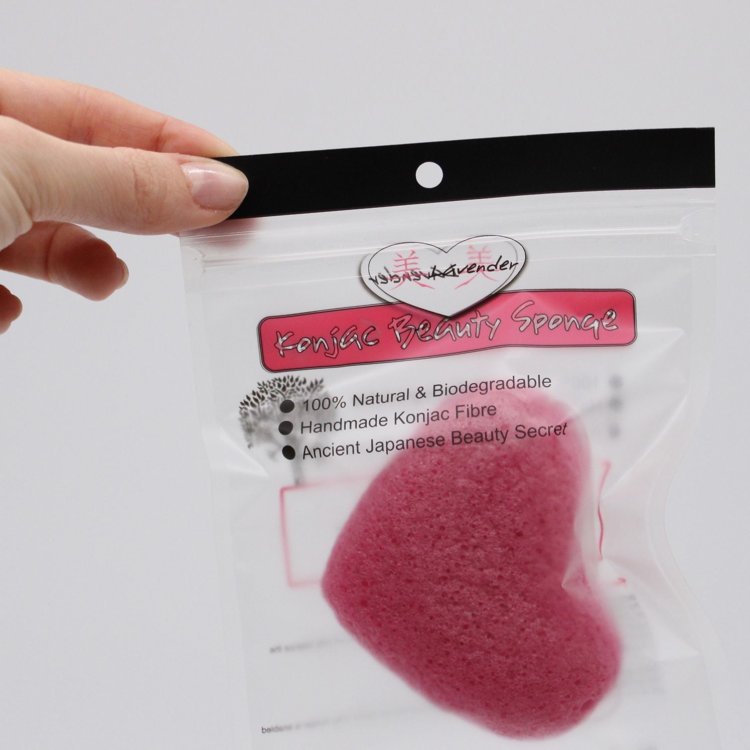 Lavender Konjac Heart Sponge