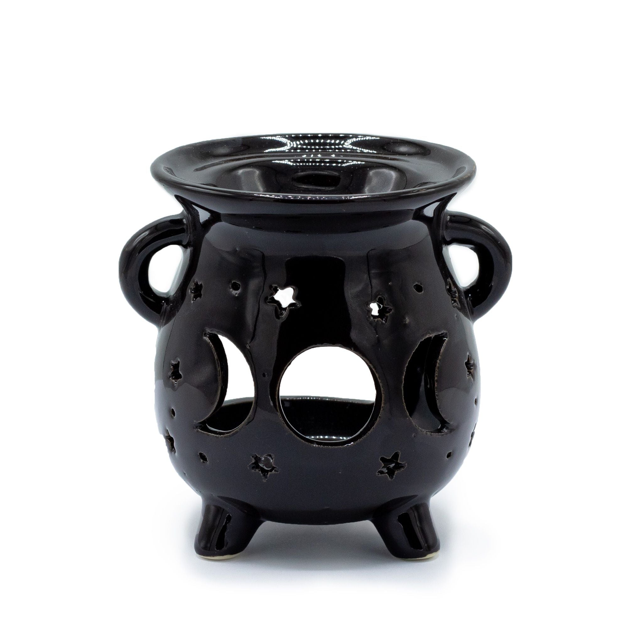 Moon Phase Black Cauldron Oil Burner