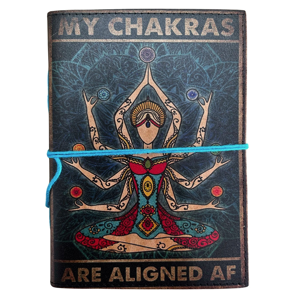 My Chakras Are Aligned AF Leather Printed Notebook